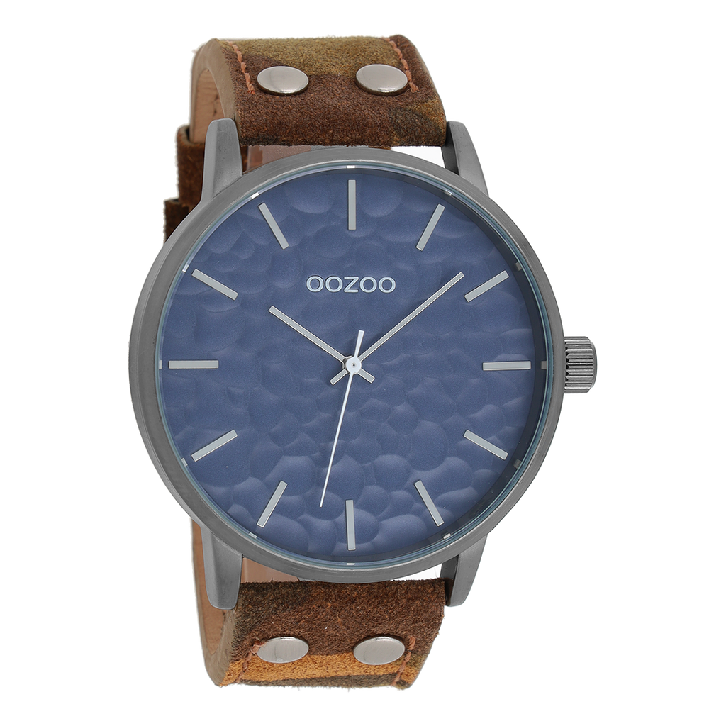 Titanium OOZOO watch with brown  leather strap - C10461