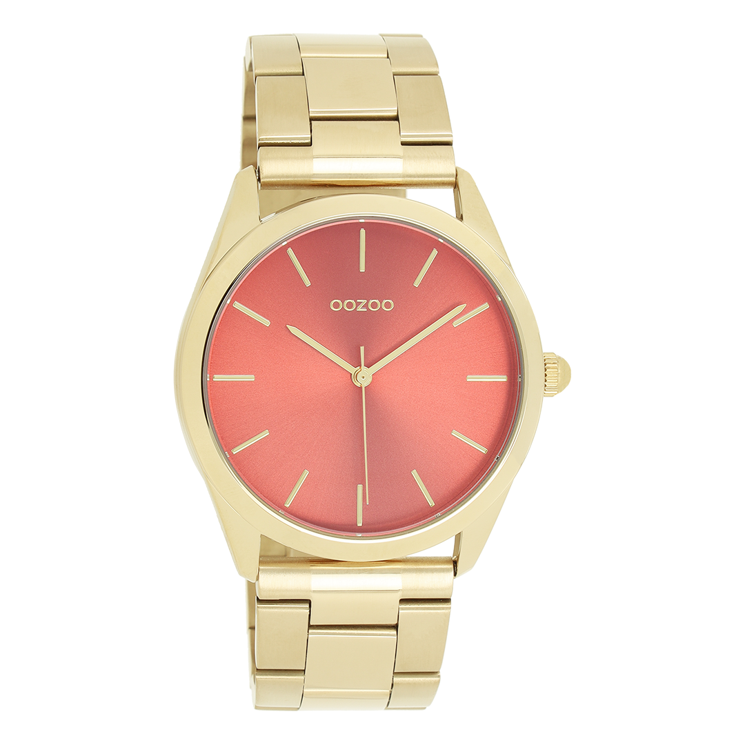 Gold coloured OOZOO watch with stainless steel bracelet - C11432