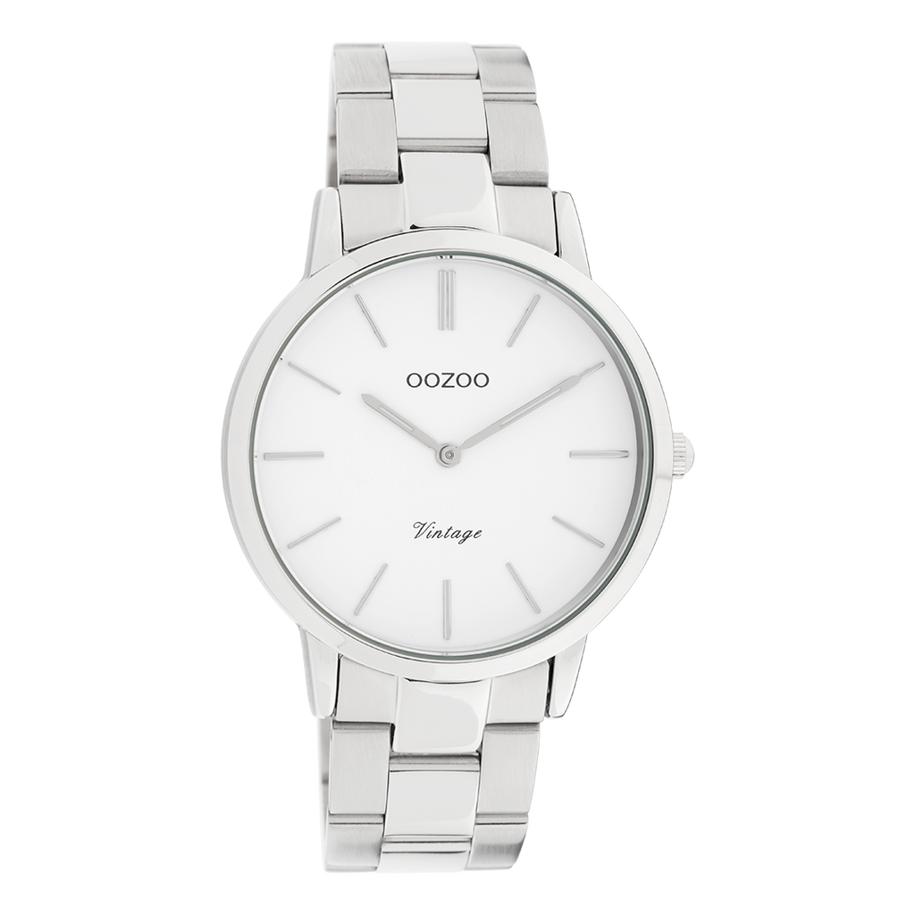 Silver coloured OOZOO watch with stainless steel bracelet - C20026