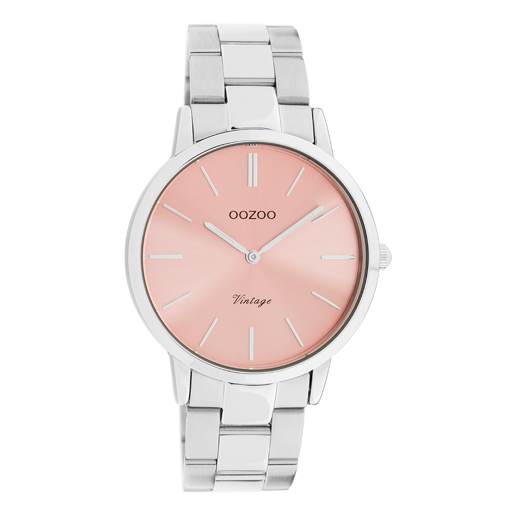 Silver coloured OOZOO watch with stainless steel bracelet - C20028