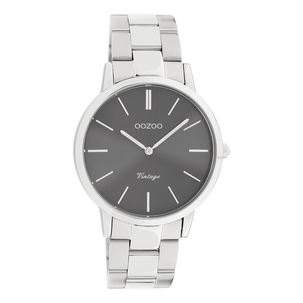 Silver coloured OOZOO watch with stainless steel bracelet - C20030
