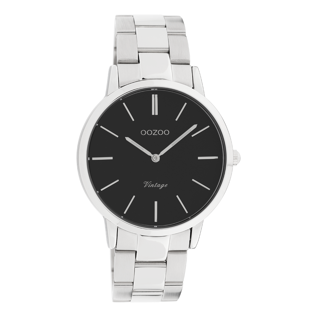 OOZOO Montre en couleur argent avec bracelet en acier inoxydable en couleur argent - C20031