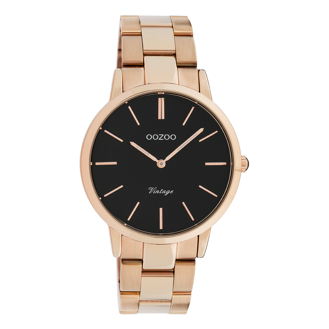 OOZOO Montre en couleur or rose avec bracelet en acier inoxydable en couleur or rose - C20037
