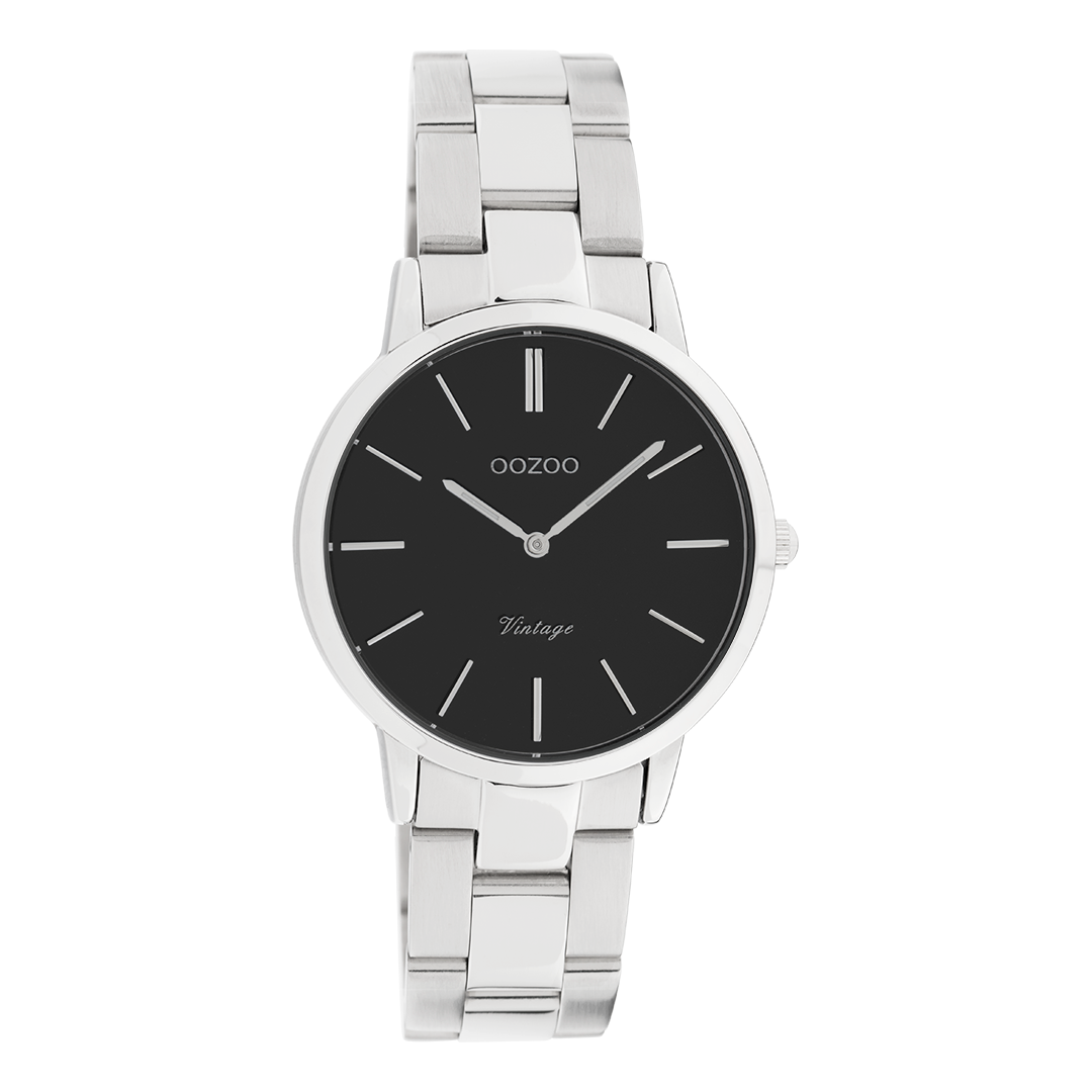OOZOO Montre en couleur argent avec bracelet en acier inoxydable en couleur argent - C20043