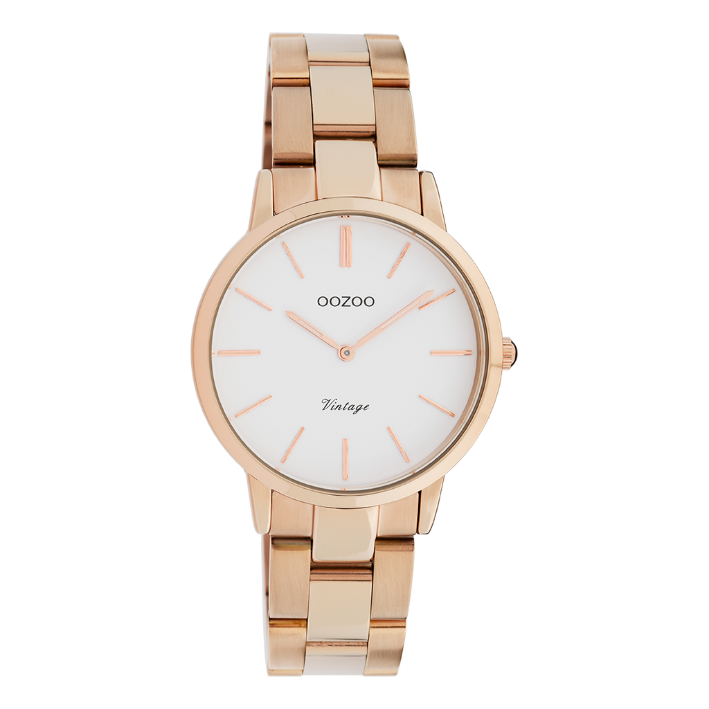 Rose gold coloured OOZOO watch with stainless steel bracelet - C20048