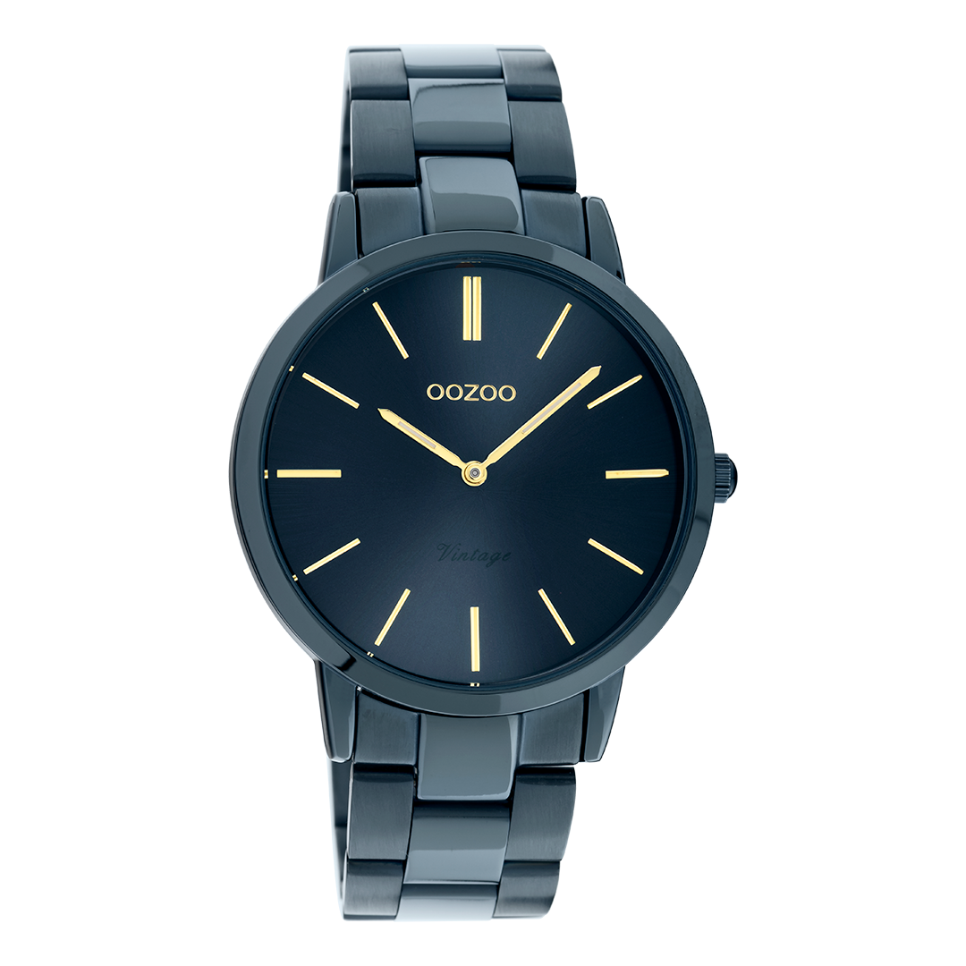 Dark blue OOZOO watch with dark blue stainless steel bracelet - C20105
