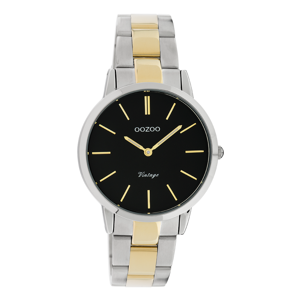 Silver/gold coloured OOZOO watch with stainless steel bracelet - C20107