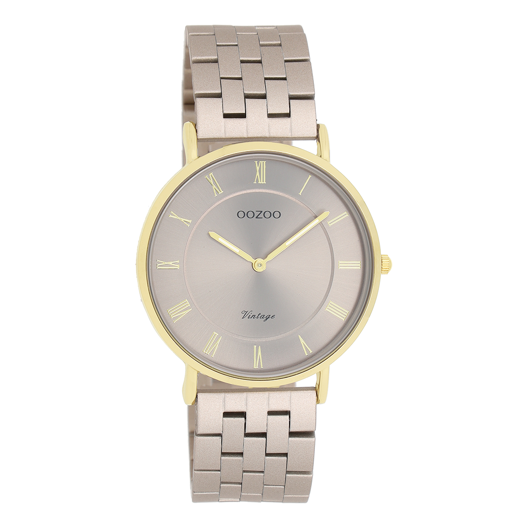 Taupe OOZOO watch with stainless steel bracelet - C20368