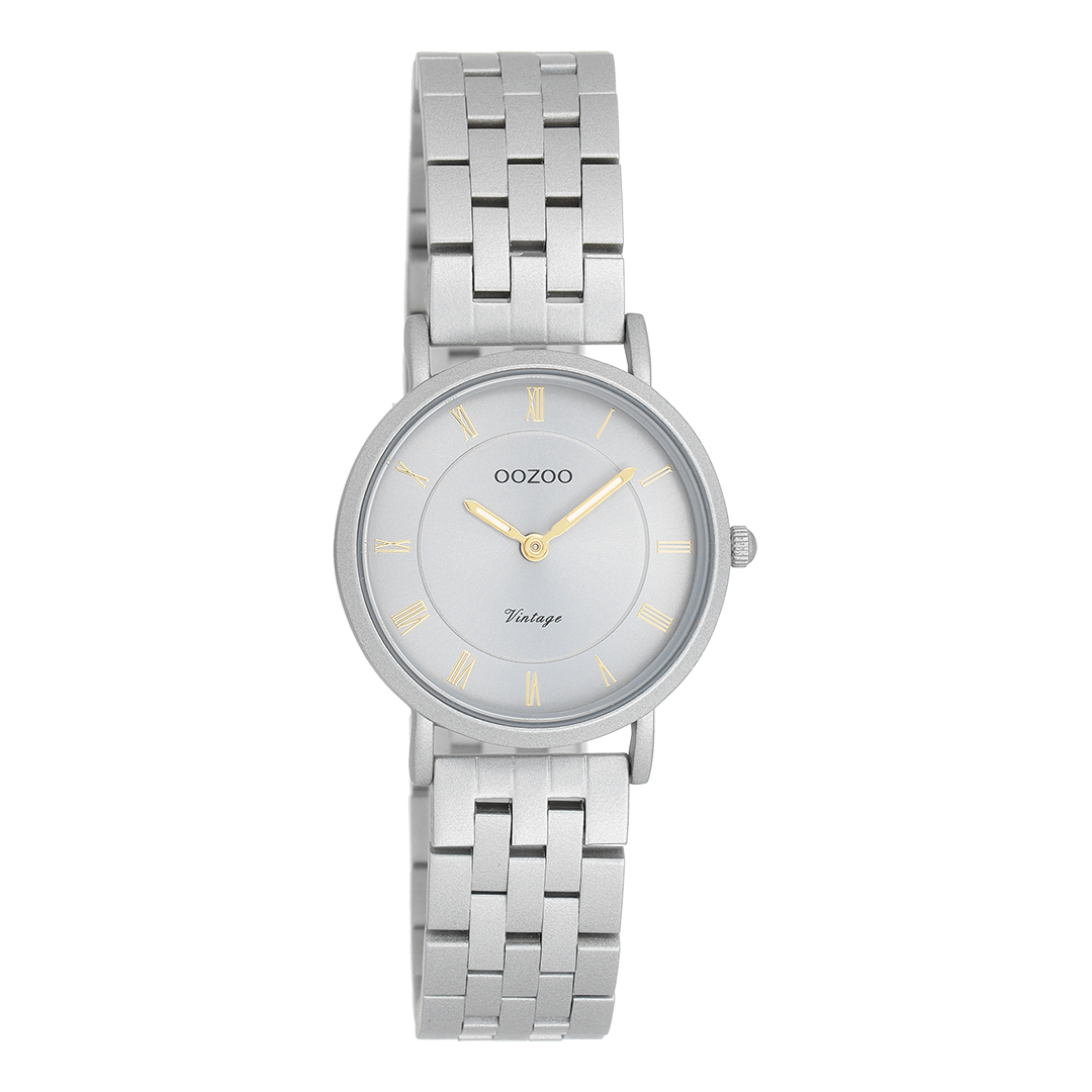 Light grey OOZOO watch with stainless steel bracelet - C20374