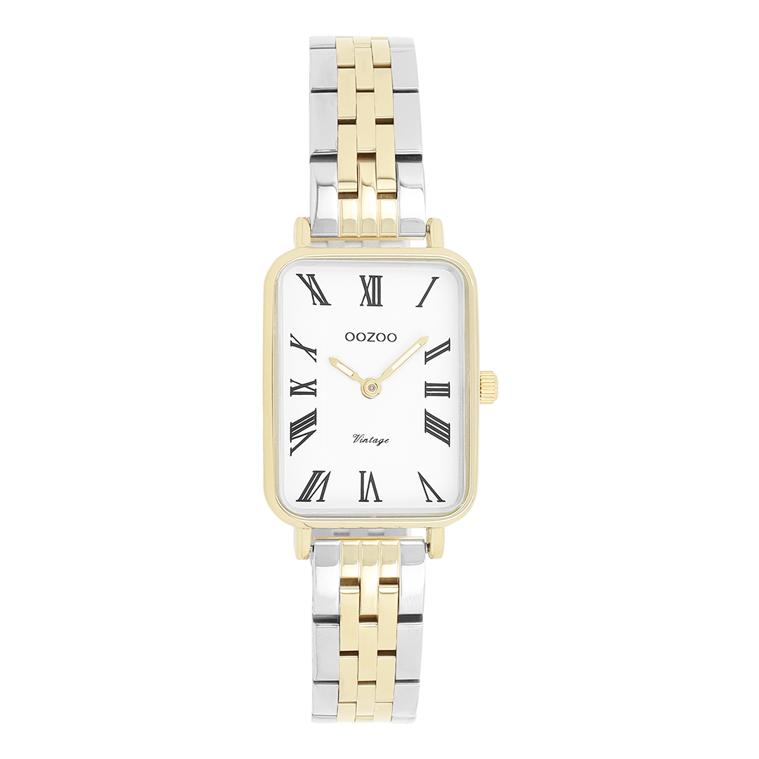 Gold coloured OOZOO watch with silver coloured/gold stainless steel bracelet - C20411