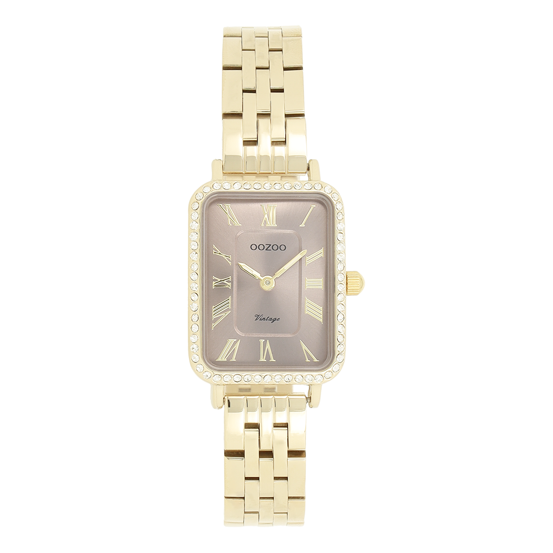 Gold coloured OOZOO watch with stainless steel bracelet - C20415