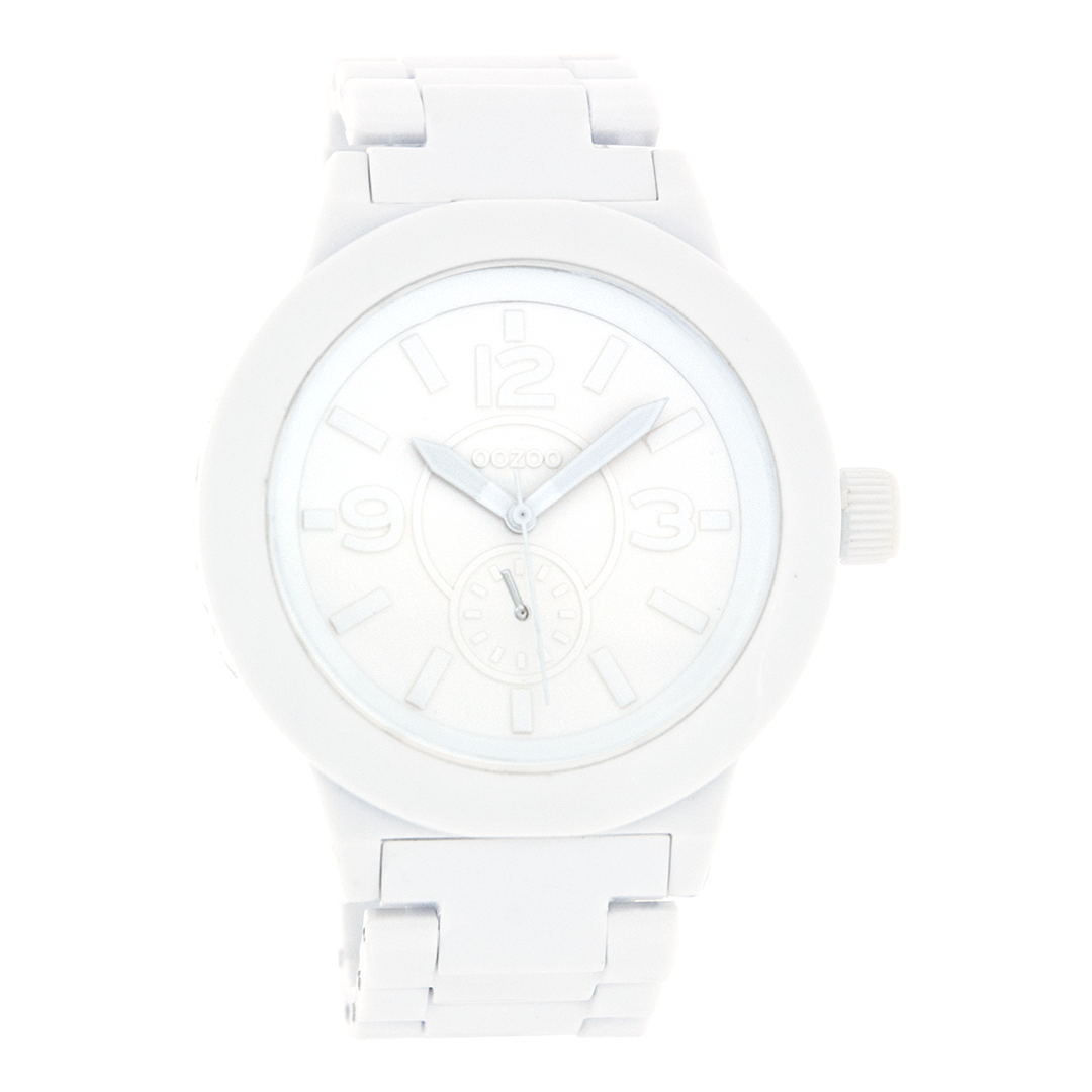 White OOZOO watch with plastic watch strap - C4115