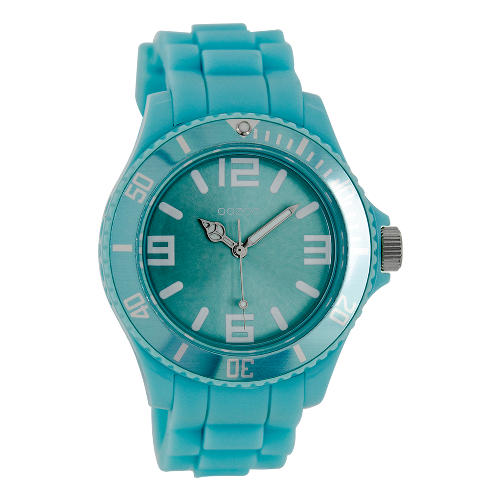 Light blue OOZOO watch with light blue rubber strap - C4176