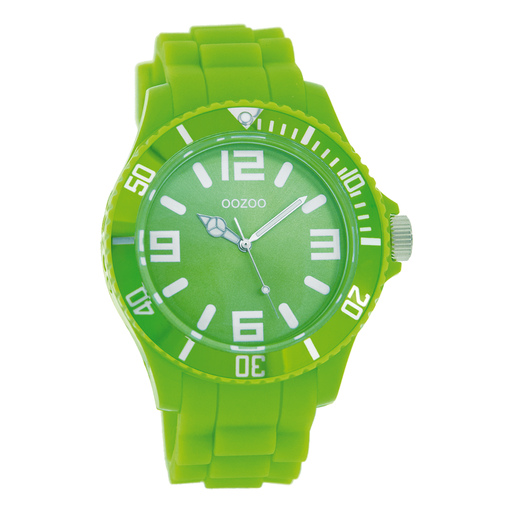 Fluo green OOZOO watch with fluo green rubber strap - C4178