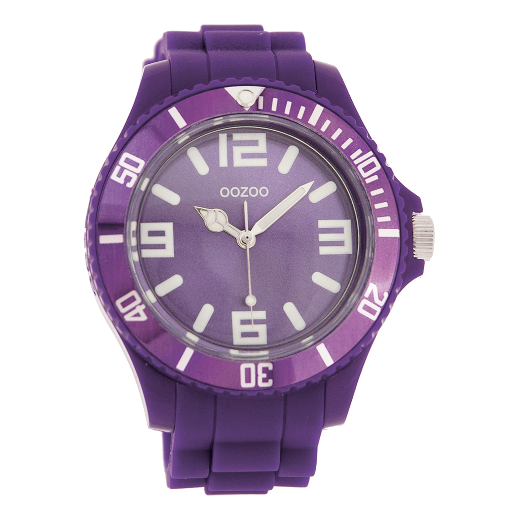 Purple OOZOO watch with purple rubber strap - C4286