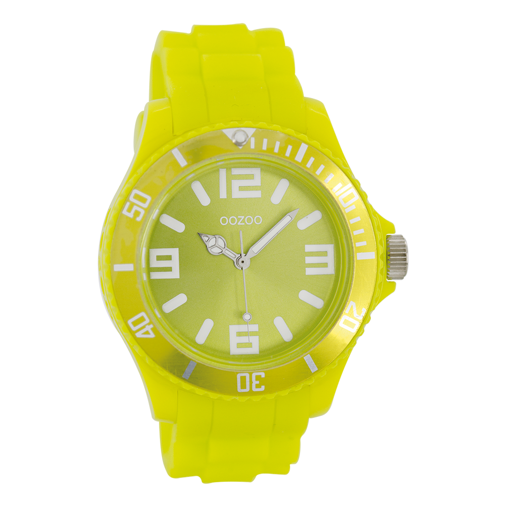 Yellow  OOZOO watch with yellow  rubber strap - C4288