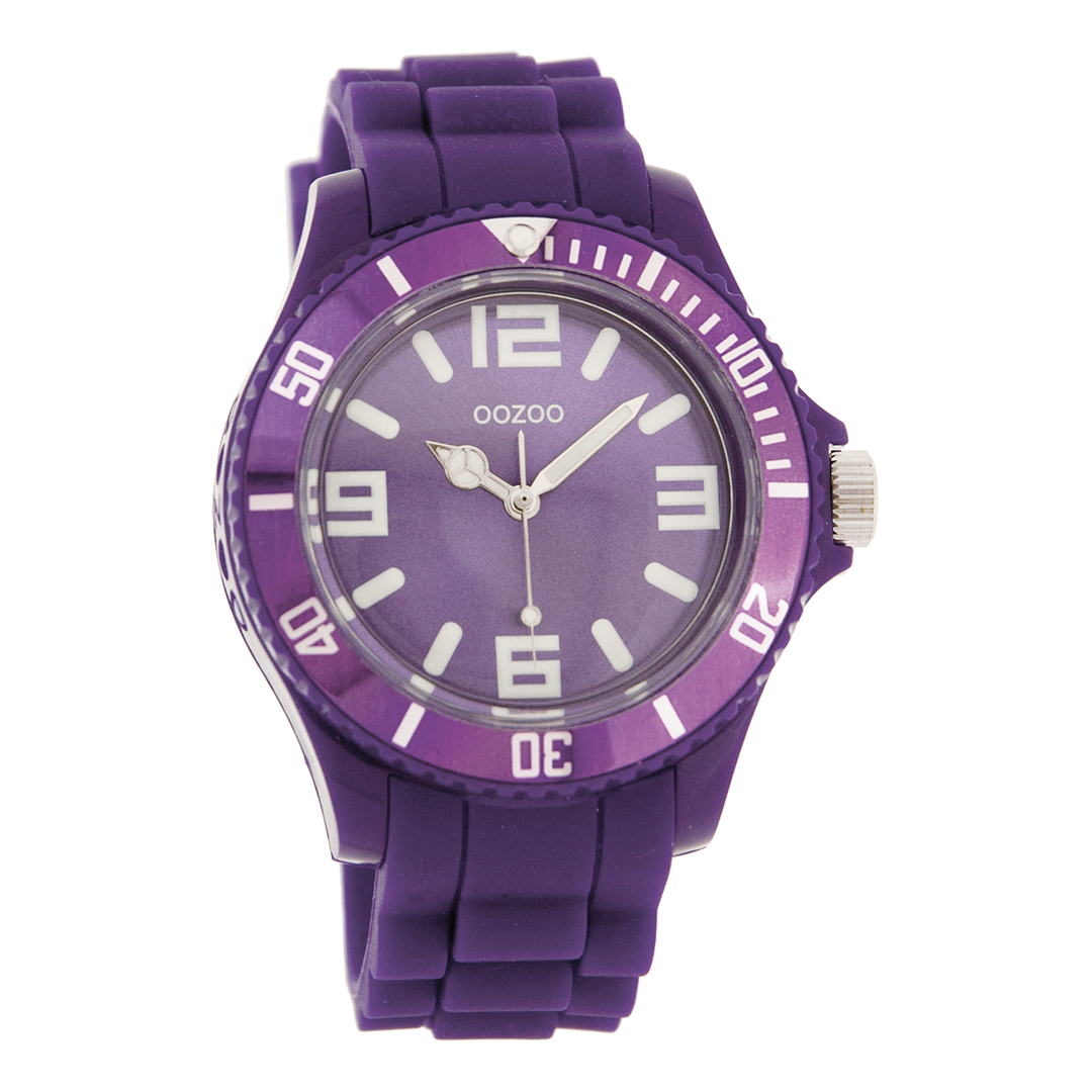 Purple OOZOO watch with rubber strap - C4290