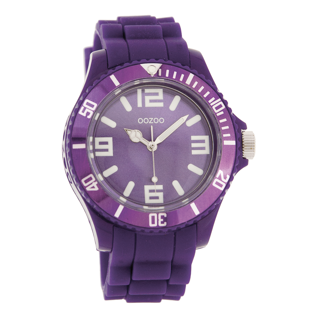 Purple OOZOO watch with purple rubber strap - C4290