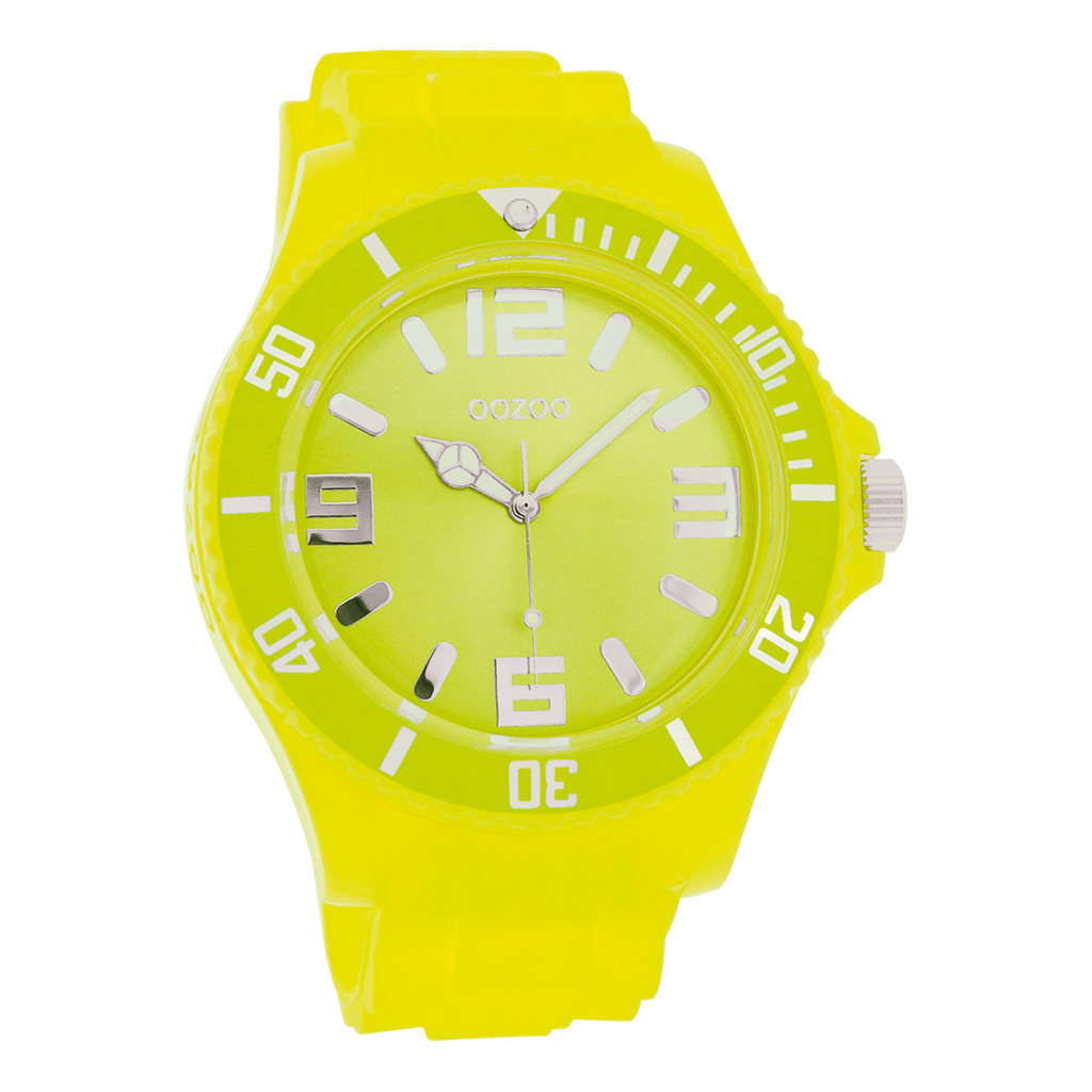 Yellow  OOZOO watch with yellow  rubber strap - C4332