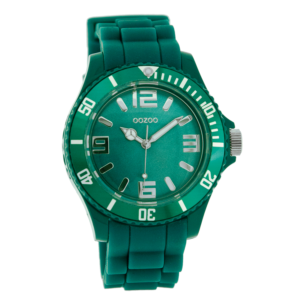 Aqua green OOZOO watch with aqua green rubber strap - C4351