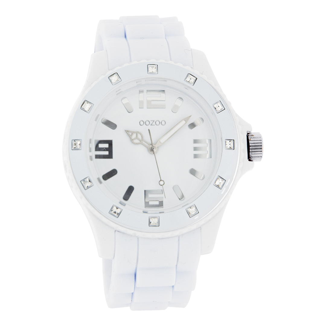 Witte OOZOO horloge met rubber band - C4356
