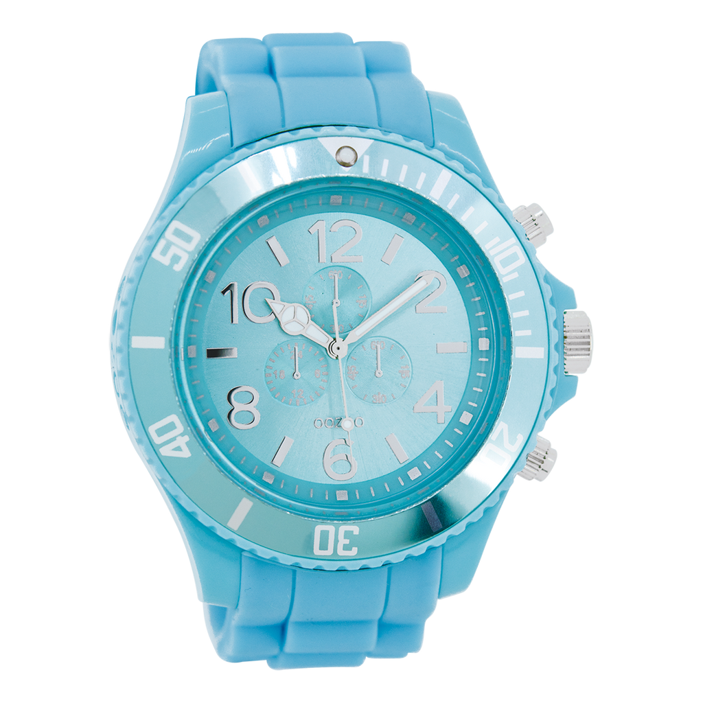 Light blue OOZOO watch with light blue rubber strap - C4824