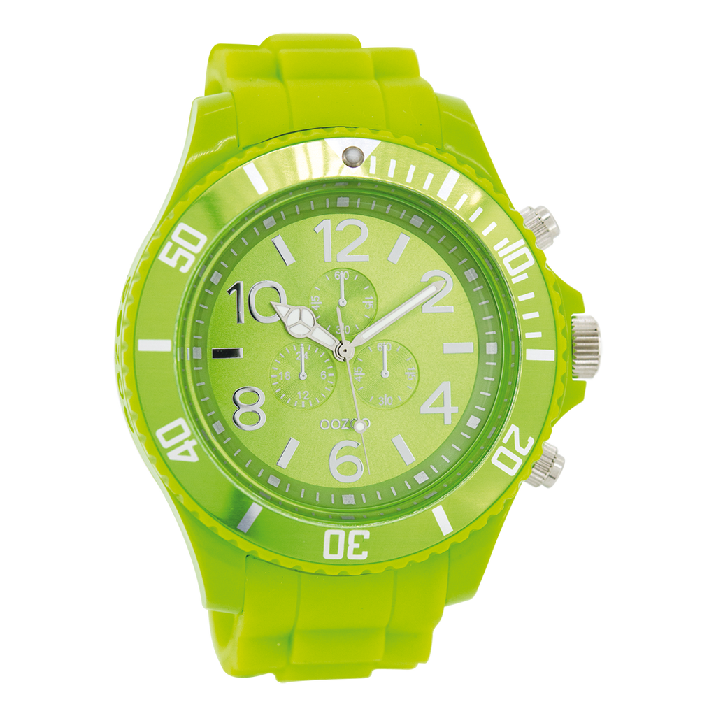 Fluo green OOZOO watch with fluo green rubber strap - C4825