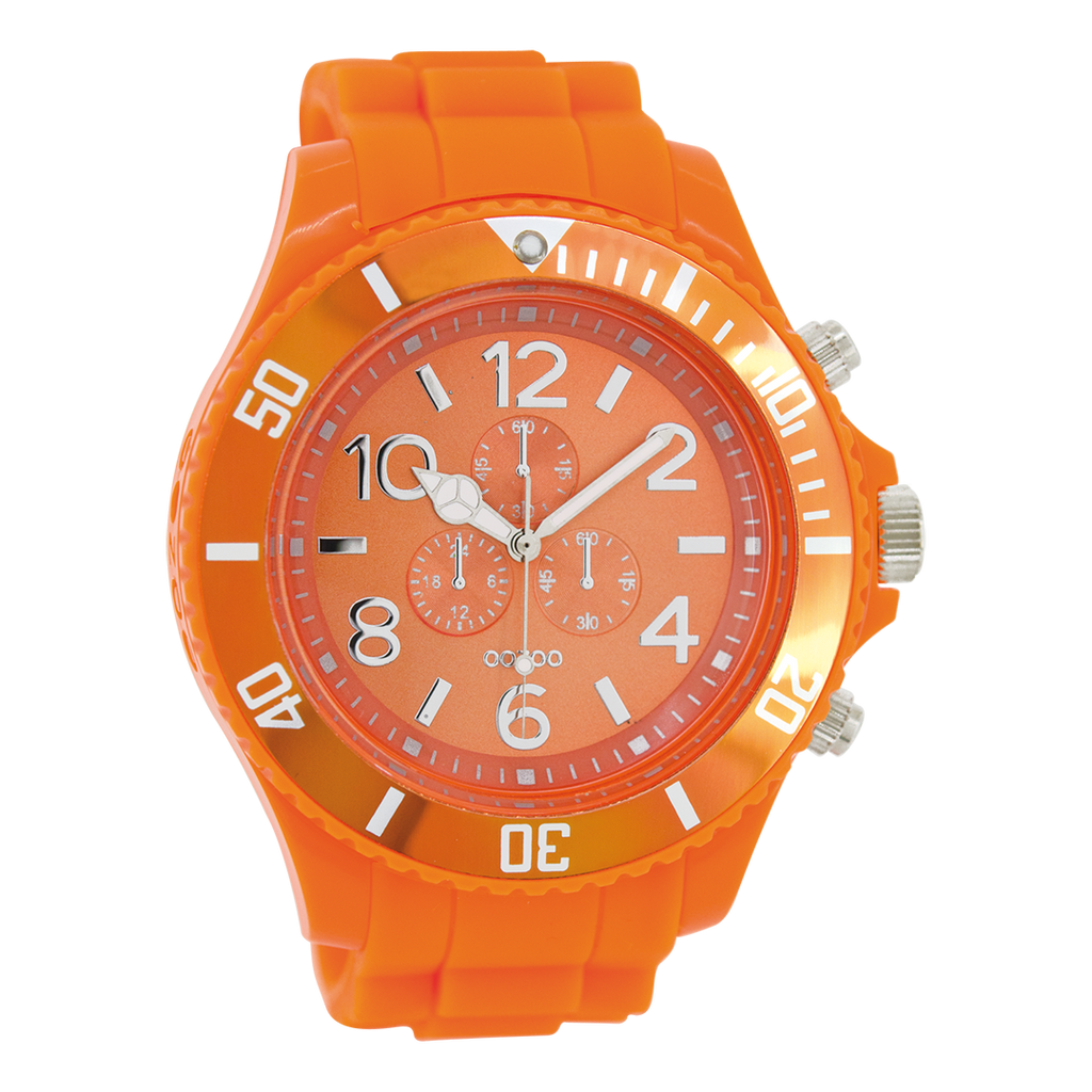 Fluo orange OOZOO watch with fluo orange rubber strap - C4826