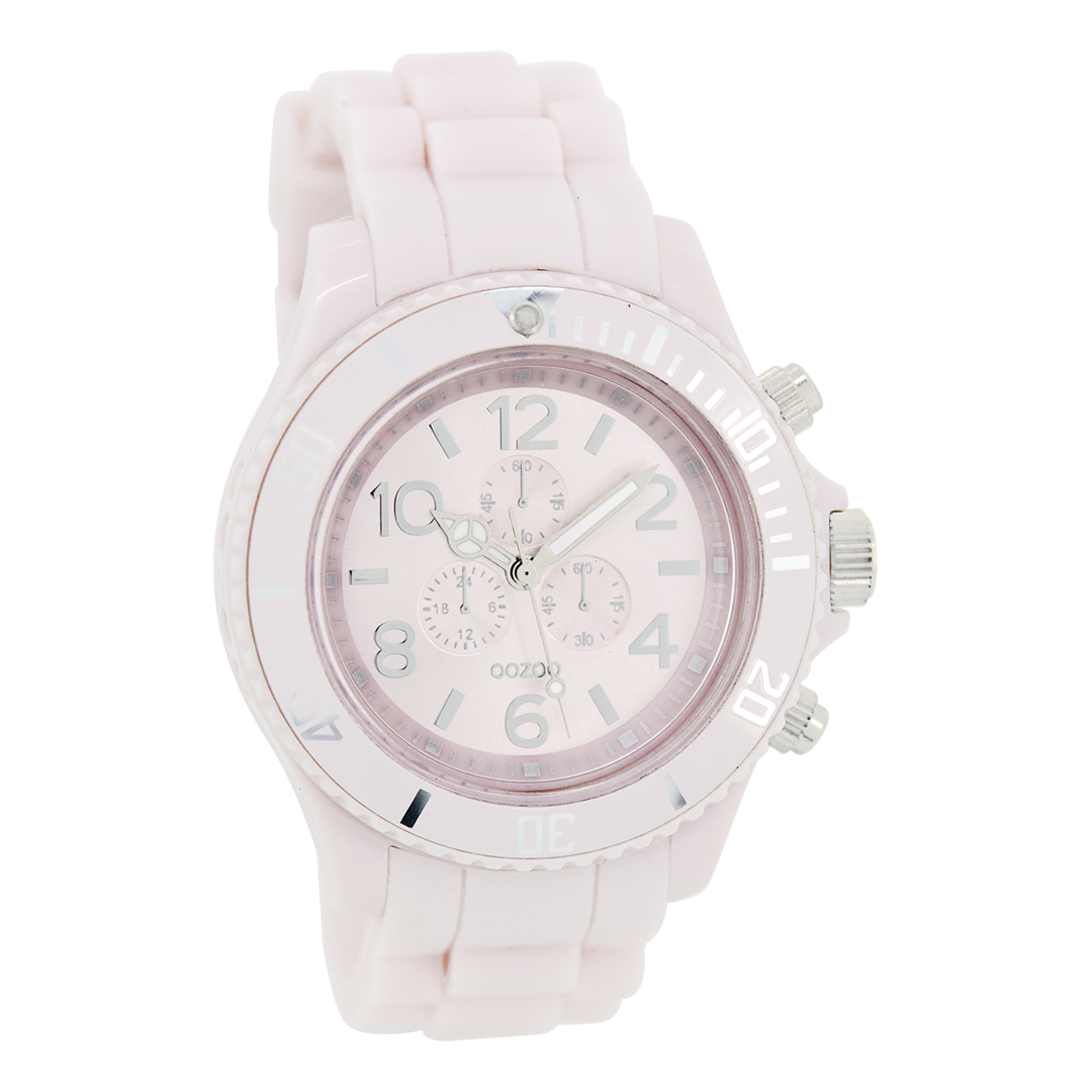Old pink OOZOO watch with rubber strap - C4833
