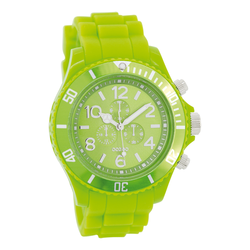 Fluo green OOZOO watch with fluo green rubber strap - C4835