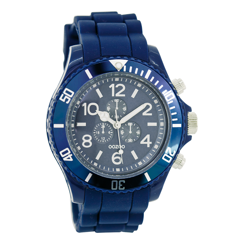 Dark blue  OOZOO watch with dark blue  rubber strap - C4838