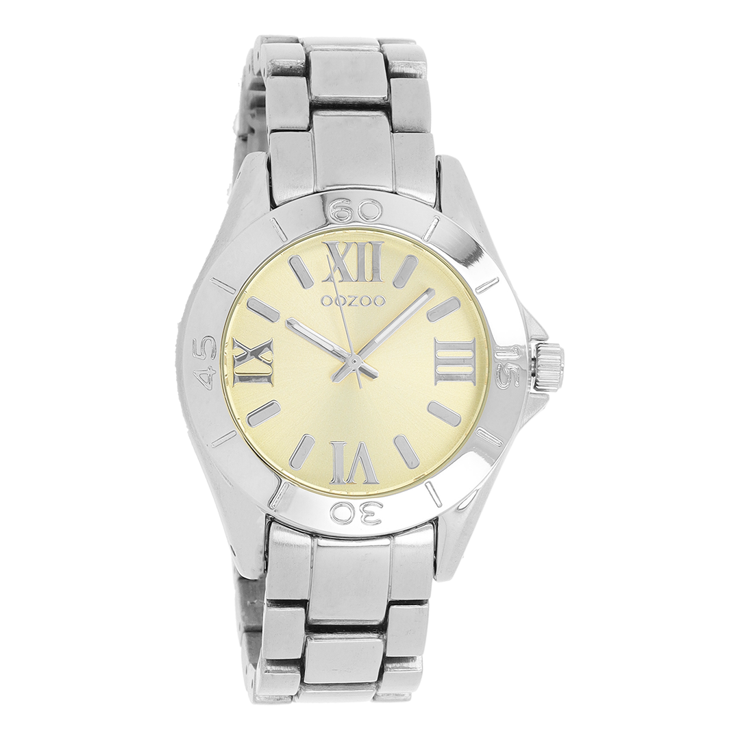 OOZOO Montre en couleur argent avec bracelet en acier inoxydable en couleur argent - C5706