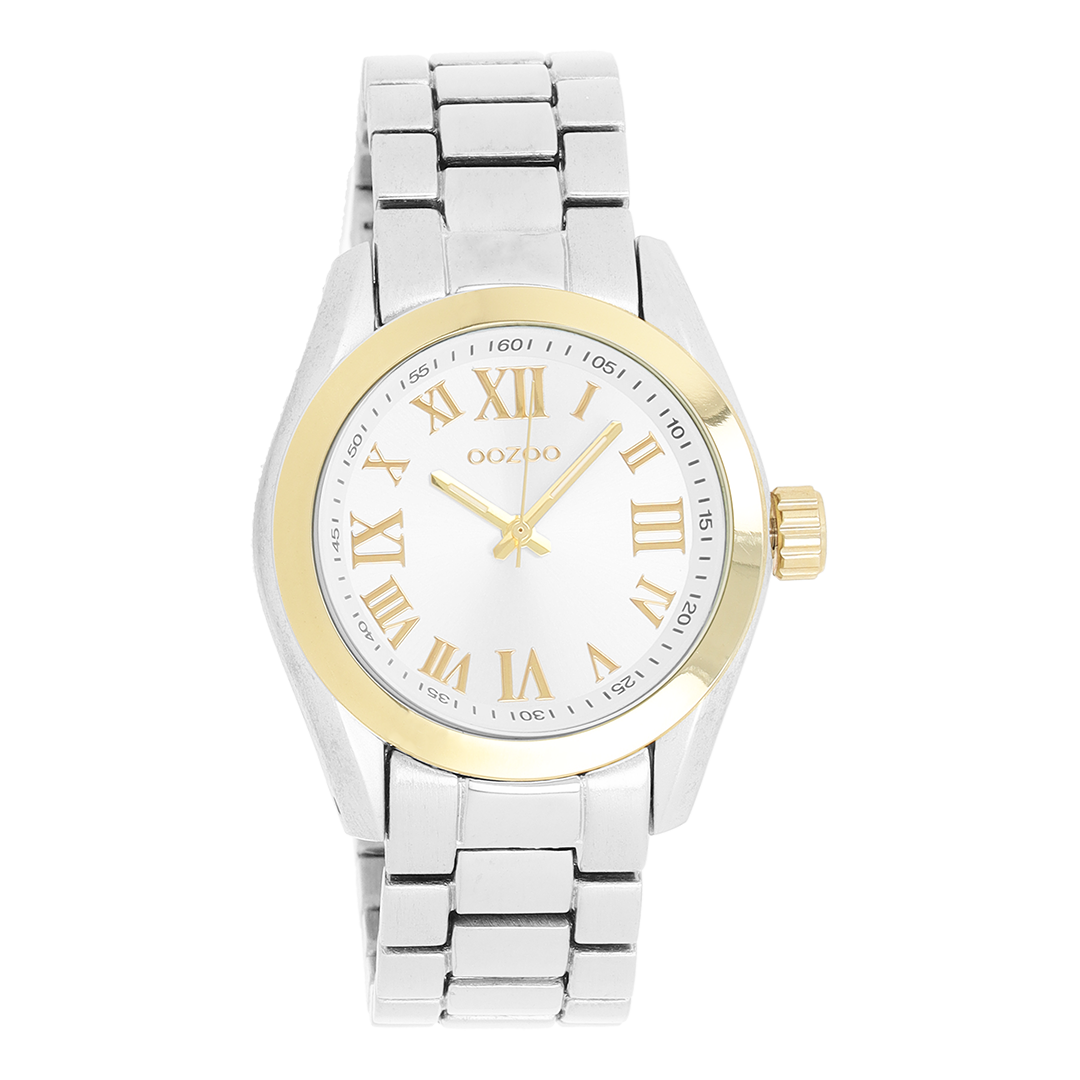 OOZOO Montre en couleur argent/couleur or avec bracelet en acier inoxydable en couleur argent - C5721