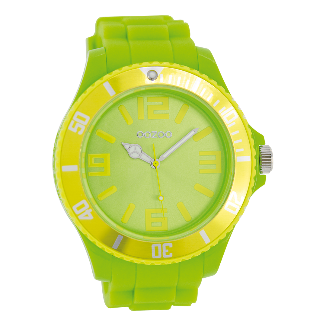 Fluo green OOZOO watch with rubber strap - C5824