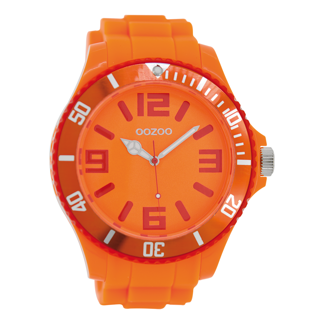 Fluo orange OOZOO watch with rubber strap - C5828
