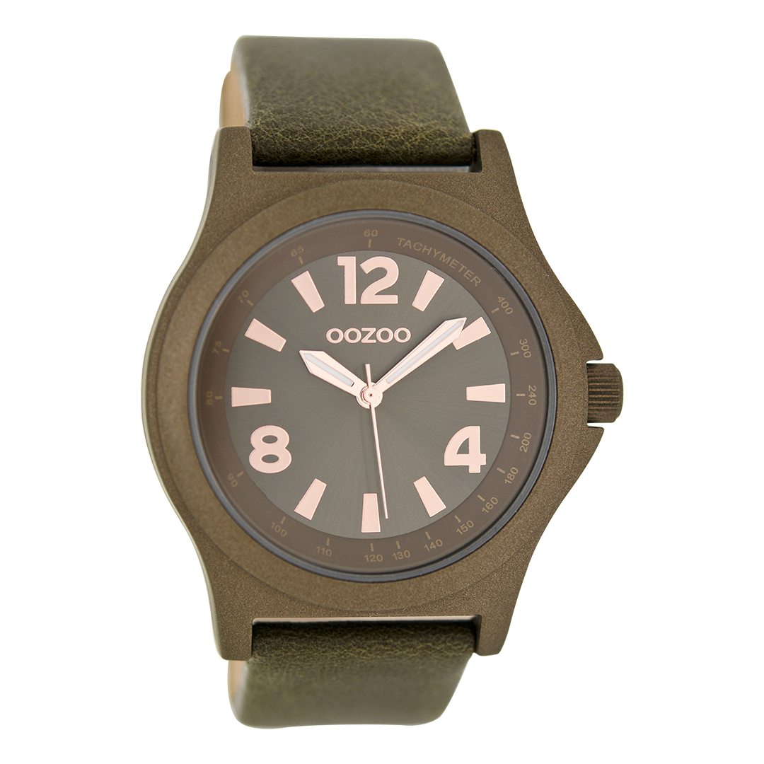 Taupe OOZOO watch with leather strap - C6878
