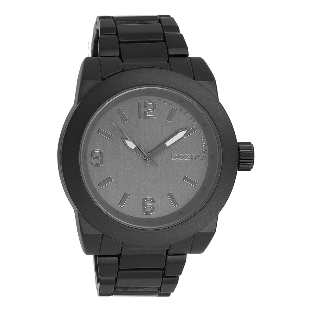 Black OOZOO watch with black stainless steel bracelet - C7524