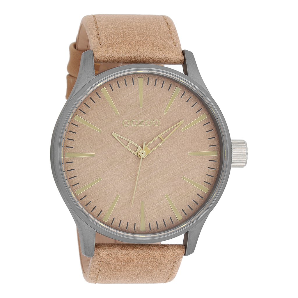 Titanium OOZOO watch with camel leather strap - C7860