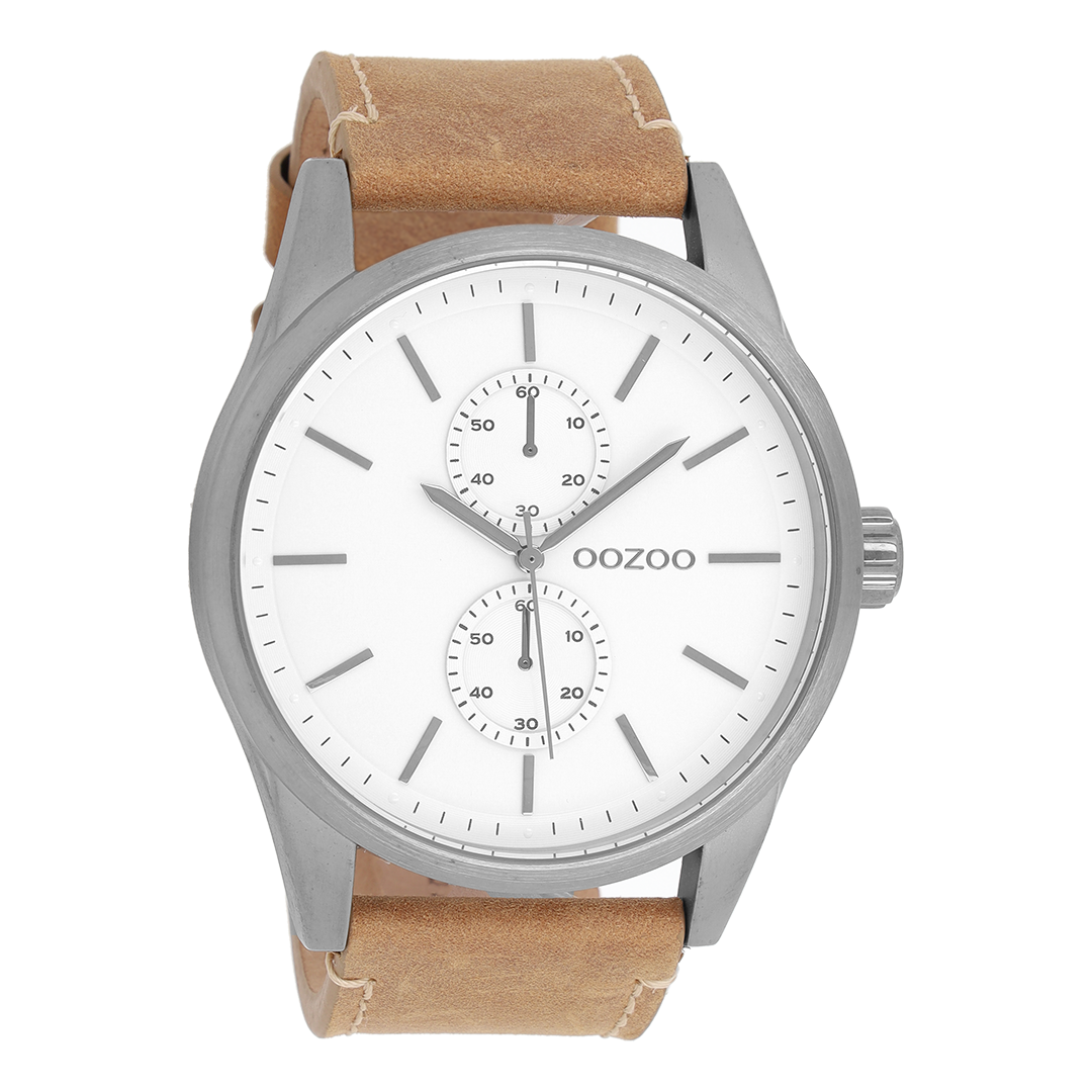 Titanium OOZOO horloge met bruine leren band - C8510
