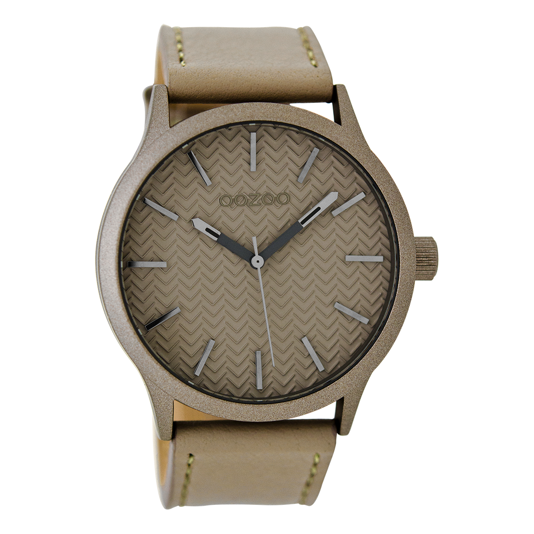 Taupe OOZOO watch with leather strap - C9018