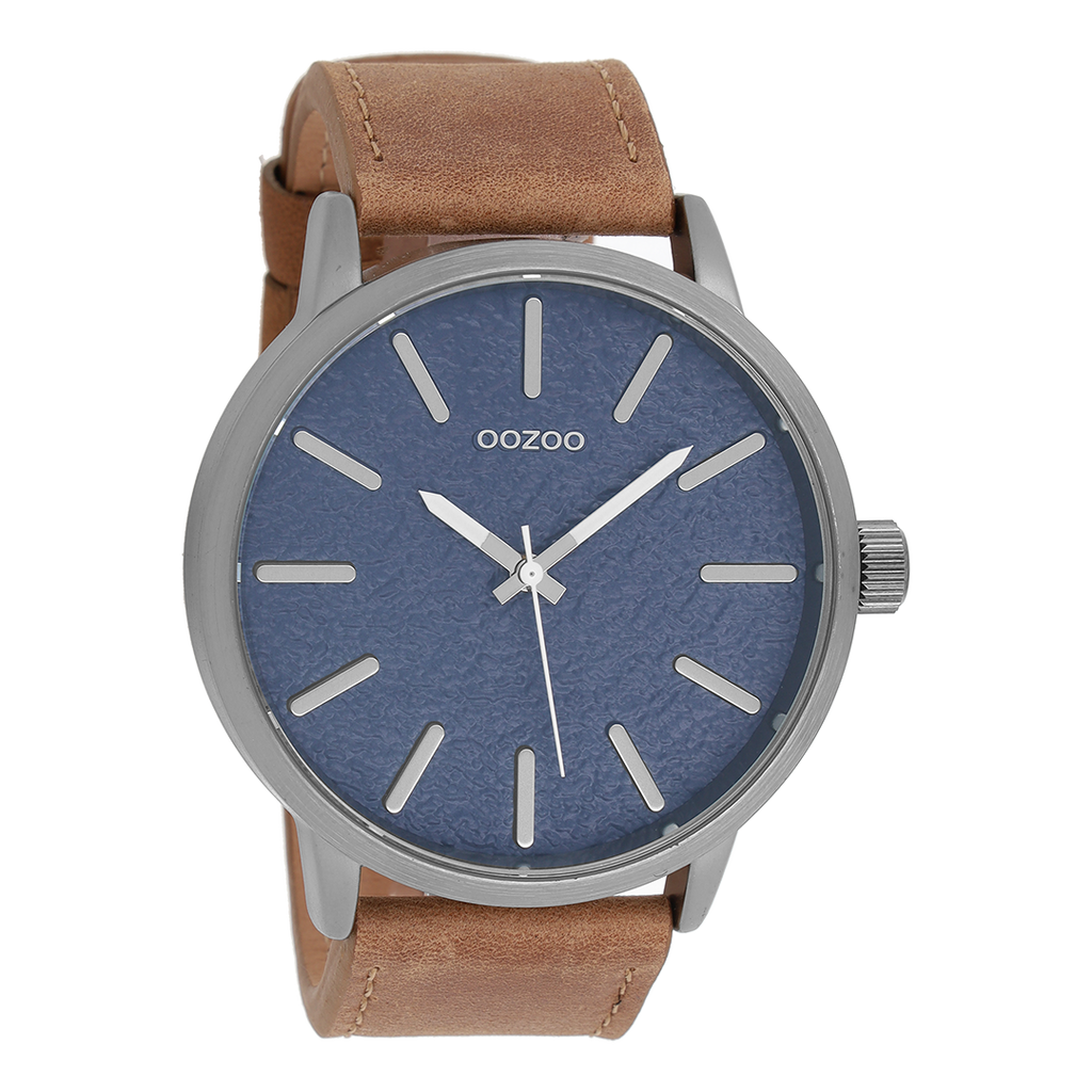 Titanium OOZOO watch with brown  leather strap - C9026