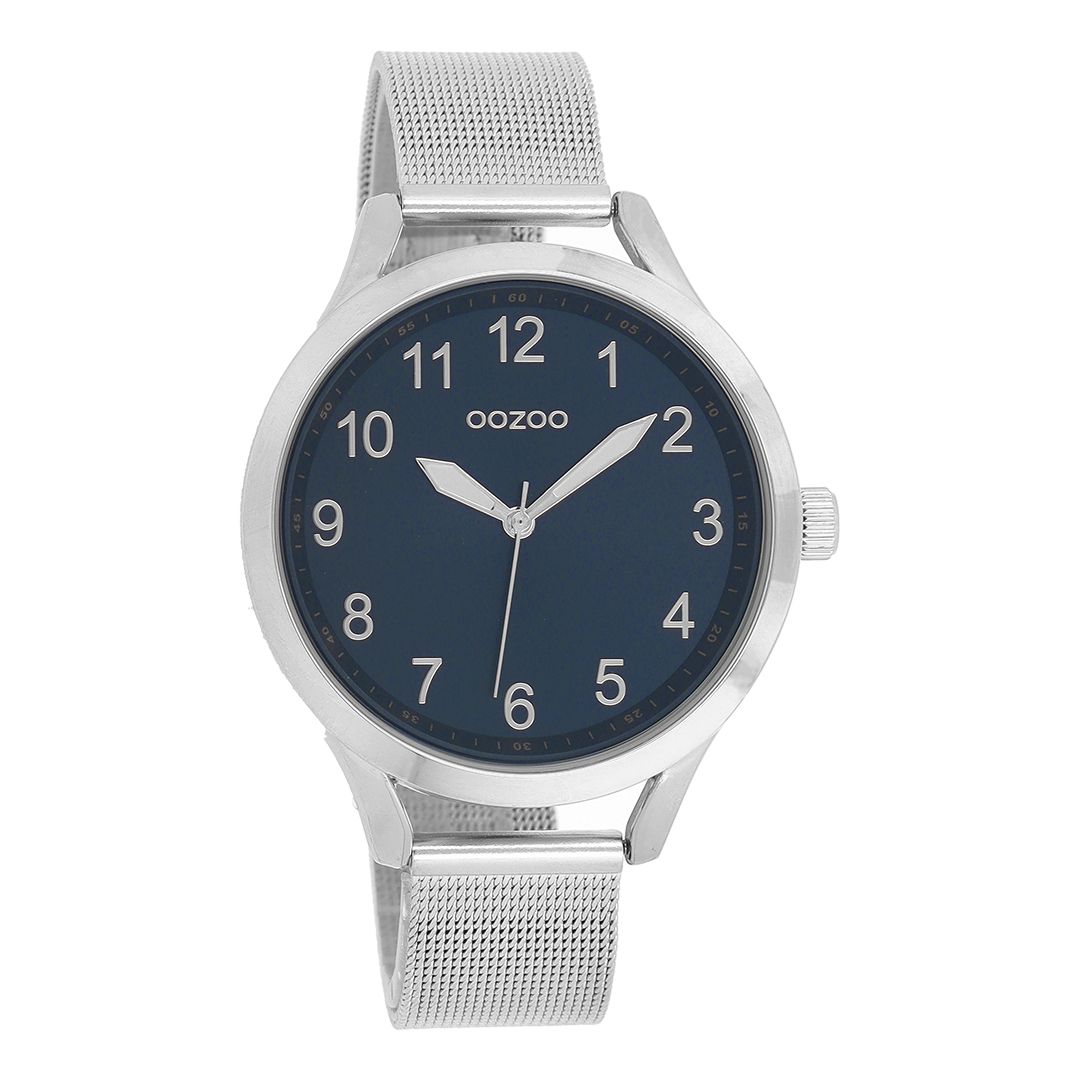 OOZOO Montre en couleur argent avec bracelet en mesh en couleur argent - C9118