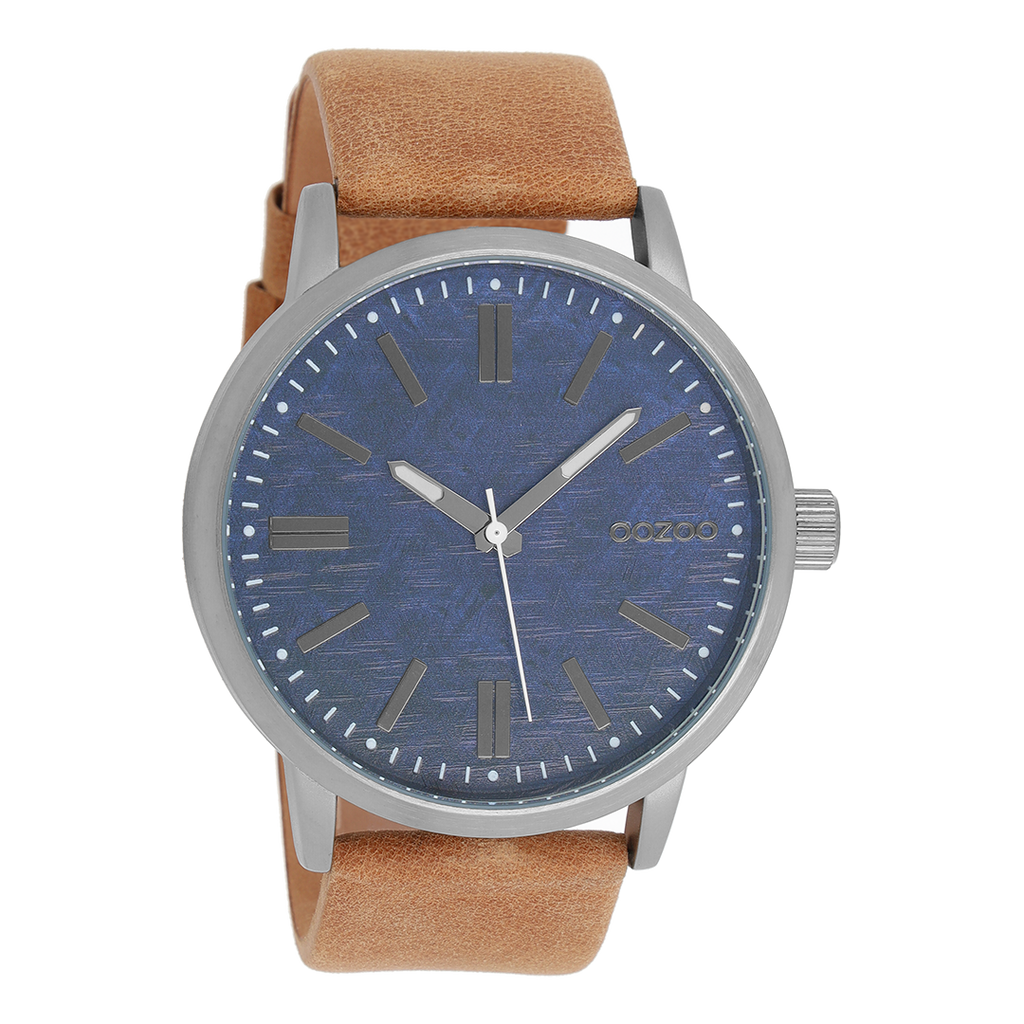 Titanium OOZOO watch with camel leather strap - C9406