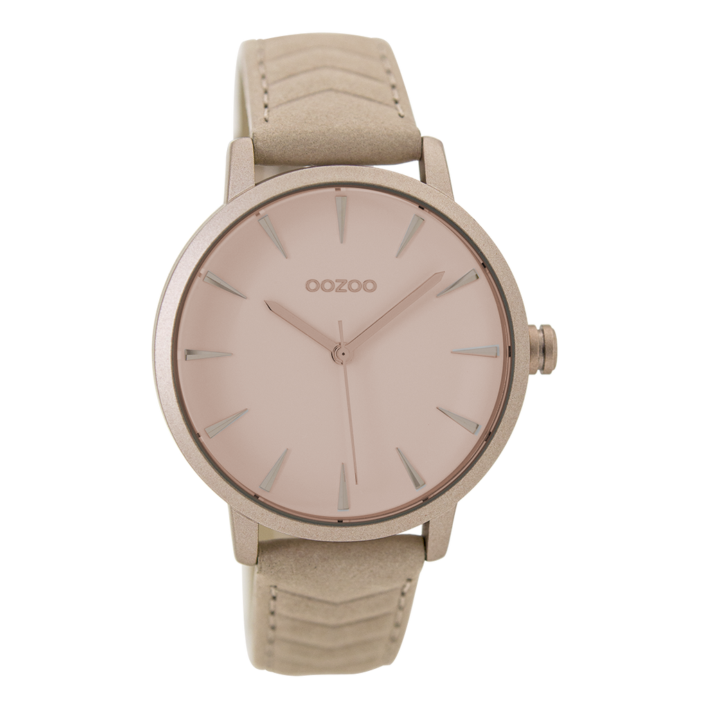 Pink grey  OOZOO watch with pink grey  leather strap - C9507