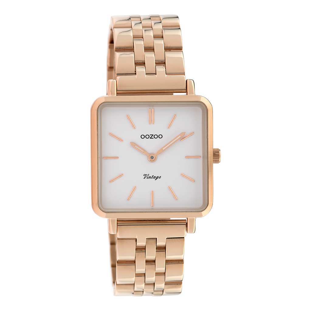 Rosé goudkleurige OOZOO horloge met roestvrijstalen armband - C9958