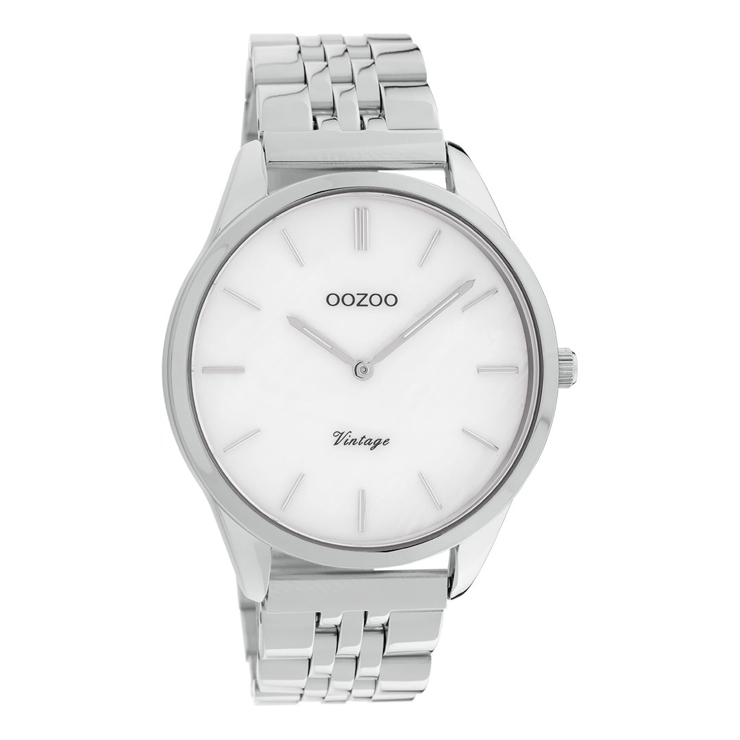 OOZOO Montre en couleur argent avec bracelet en acier inoxydable en couleur argent - C9980