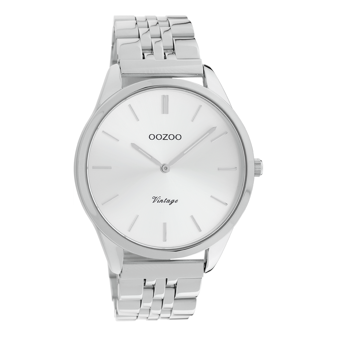 OOZOO Montre en couleur argent avec bracelet en acier inoxydable en couleur argent - C9981