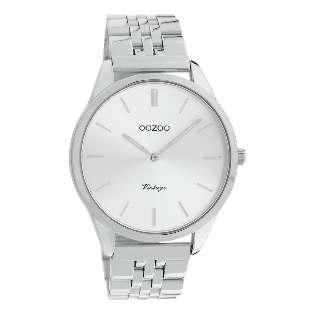 Silver coloured OOZOO watch with stainless steel bracelet - C9981