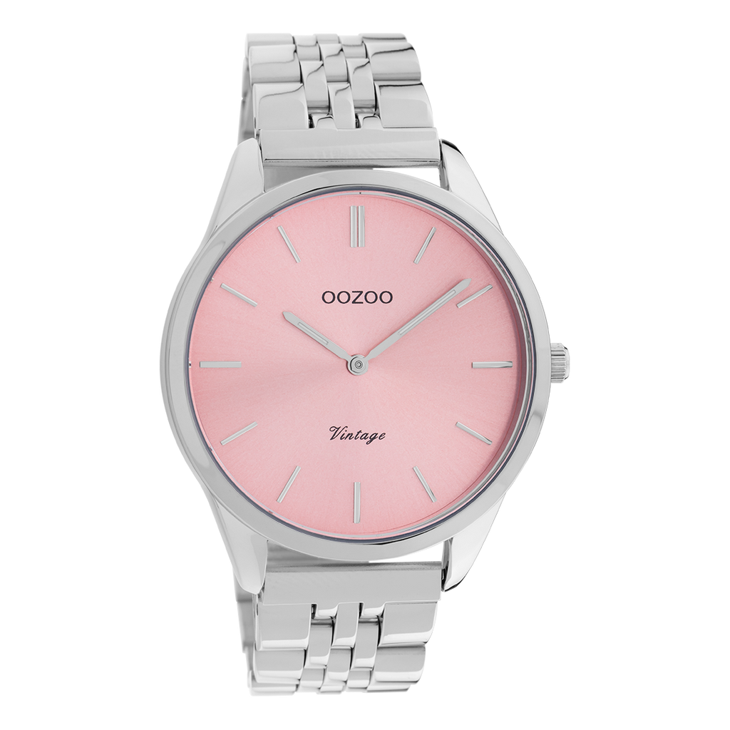 Silver coloured OOZOO watch with stainless steel bracelet - C9982
