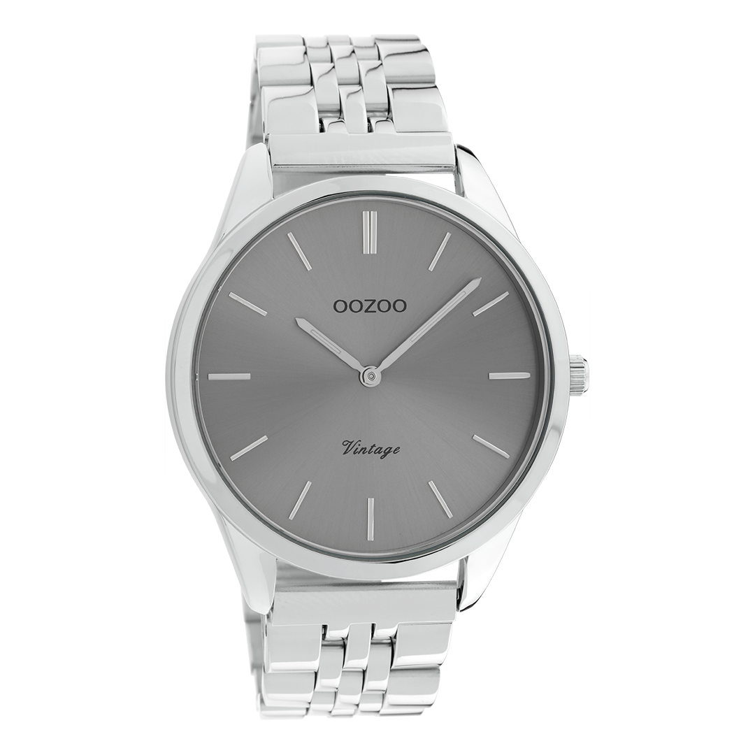 OOZOO Montre en couleur argent avec bracelet en acier inoxydable en couleur argent - C9983